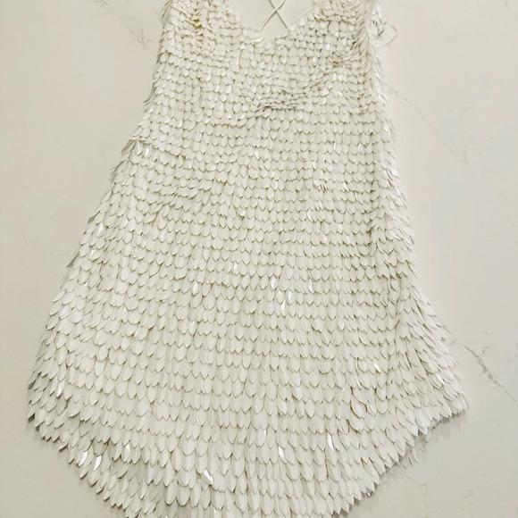 Retrofête Sirena Feather Sequin Dress | White Feather | XS | NWT - Picture 10 of 11